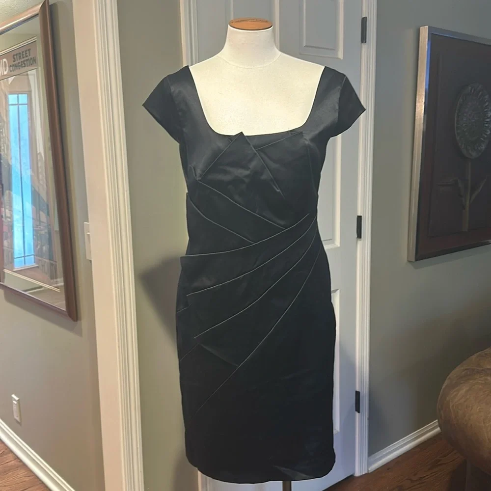 EUC RedHerring Special Edition Cap Sleeve Square Neck Black Cocktail Dress Sz 14 - Picture 1 of 6